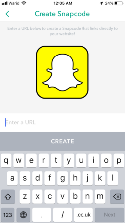 start Snapchat for business-create snapcode