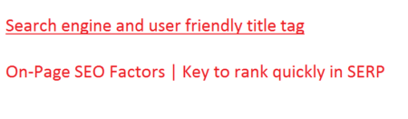Search engine and user friendly title tag