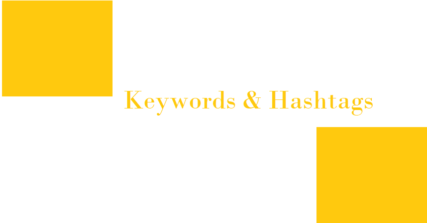 Keywords and hashtags