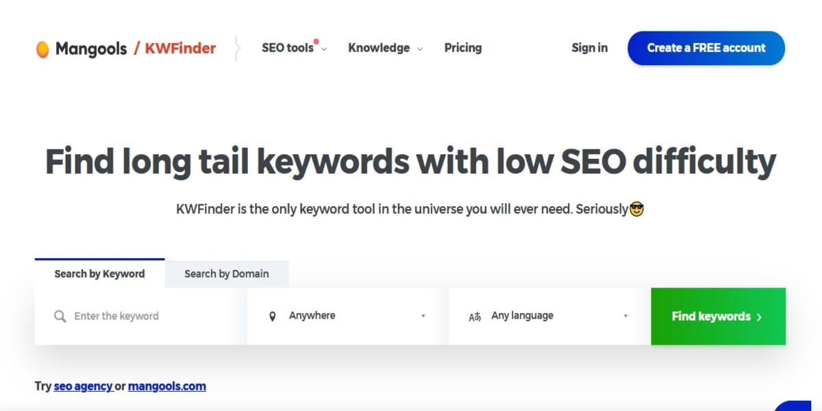 kwfinder for long-tail keywords
