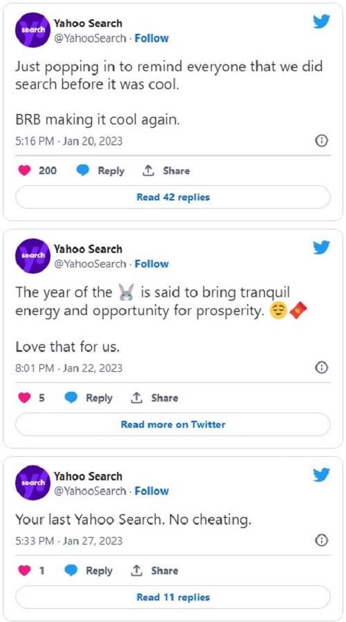Yahoo Twitter hints