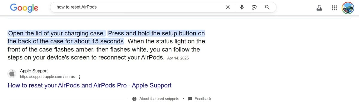 how to reset AirPods
